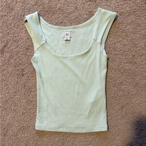 BDG Light Green Ribbed Tank Top